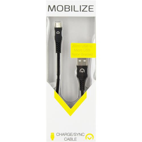 Mobilize 23008 USB 2.0 Kabel A Male - Micro-B Male 0.2 m Zwart