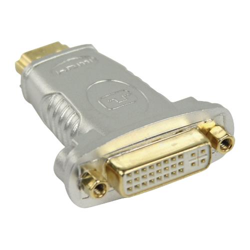 HQ HQSSVC003 High Speed HDMI Adapter HDMI-Connector - DVI-D 24+1-Pins Female Zwart