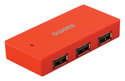 Sweex NPUS0480-03 4-poorts USB-hub London rood