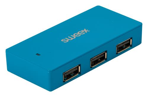 Sweex NPUS0480-07 4-poorts USB-hub Curaçao blauw