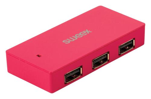Sweex NPUS0480-09 4-poorts USB-hub Paris fuchsia