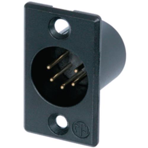 Neutrik NC5MP-B XLR Panel-mount male receptacle 5 P soldeer connectie Zwart