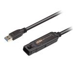 Aten USB3.1 Gen1 Extender Cable (10m) USB 3.0 Verlengkabel A Male - A Female Rond 10 m Zwart