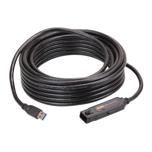 Aten USB3.1 Gen1 Extender Cable (10m) USB 3.0 Verlengkabel A Male - A Female Rond 10 m Zwart