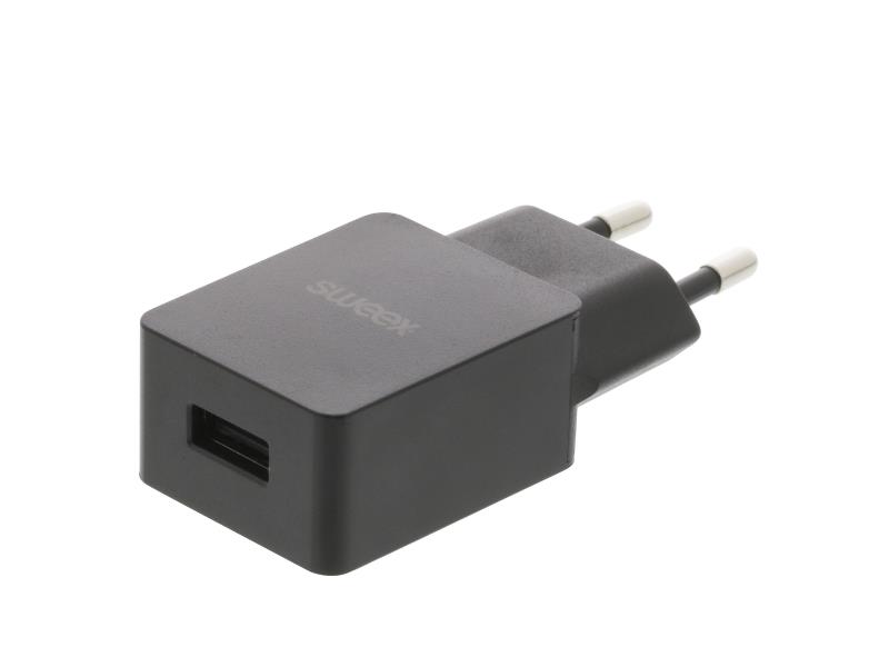 Sweex CH-001BL Lader 1 - Uitgang 2.1 A USB Zwart