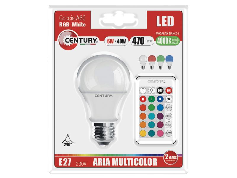 Century G3RGBW-062740 LED-Lamp E27 6 W 500 lm 4000 K