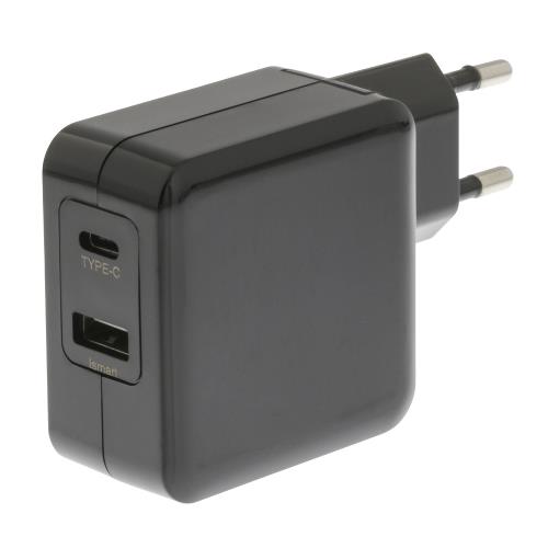 Sweex CH-015BL Lader 2 - Uitgangen 4.8 A USB / USB-C Zwart