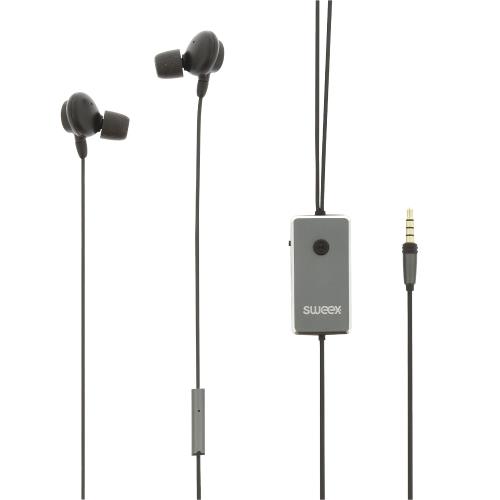 Sweex SWANCHS100GY Headset ANC (Active Noise Cancelling) In-Ear 3.5 mm Bedraad Ingebouwde Microfoon 120 cm Antraciet/...