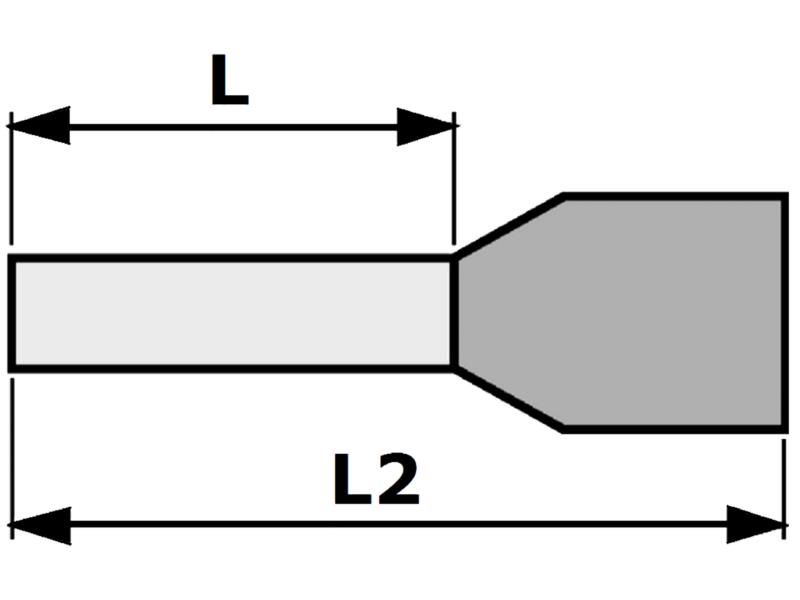 RND Connect RND 465-00185 Adereindhuls Grijs 2.5 mm²/12 mm