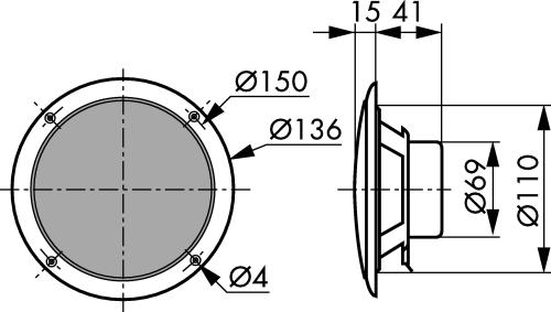 Visaton 2133 Full-range luidspreker zoutwaterbestendig 13 cm (5") 4 Ohm