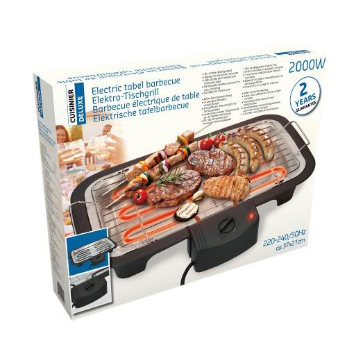 Cuisine Deluxe 02815 Elektrische Barbecue Tafelmodel 2000 W