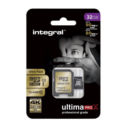 Integral INSDH32G10-9590-4K SDHC Geheugenkaart 10 / U3 / UHS-I 32 GB