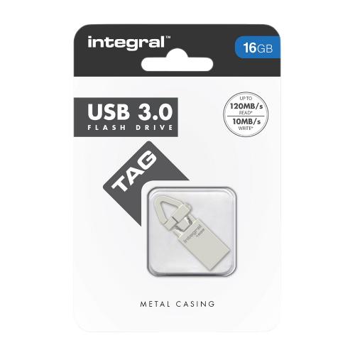 Integral INFD16GBTAG3.0 USB Stick 16 GB Zilver
