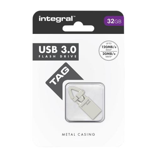 Integral INFD32GBTAG3.0 USB Stick 32 GB Zilver