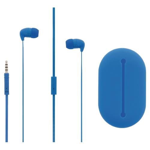 Sweex SWHSIEF100BU Headset Platte Kabel In-Ear 3.5 mm Bedraad Ingebouwde Microfoon 120 cm Blauw