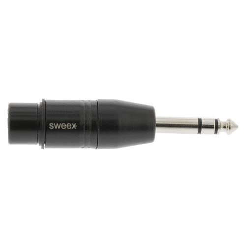 Sweex SWOP15941B XLR-Adapter XLR 3-Pins Female - 6.35 mm Male Zwart