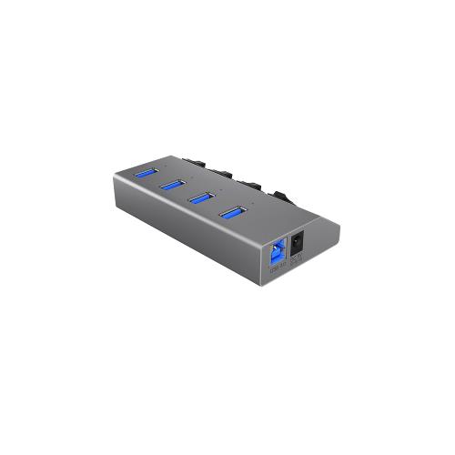 ICY BOX IB-HUB1405 4 Poorten Hub USB 3.0 Antraciet