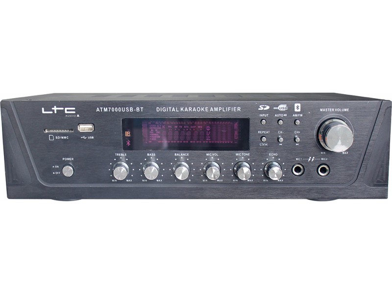 LTC Audio Atm7000usb-bt 2x50w stereo versterker met digital tuner,