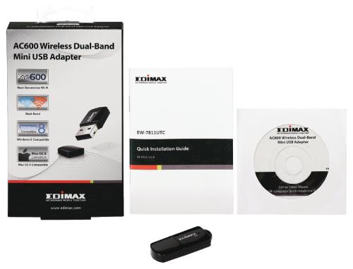 Edimax EW-7811UTC AC600 Draadloze Dual-Band Mini USB Adapter