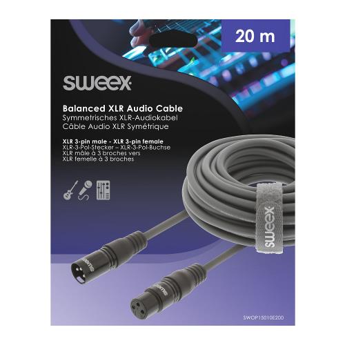 Sweex SWOP15010E200 XLR Stereokabel XLR 3-Pins Male - XLR 3-Pins Female 20.0 m Donkergrijs