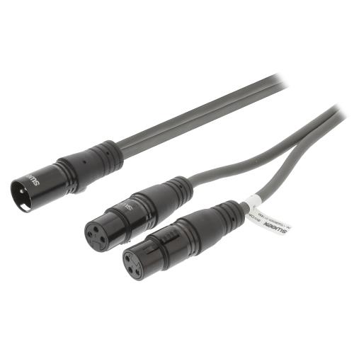 Sweex SWOP15025E15 XLR Stereokabel XLR 3-Pins Male - 2x XLR 3-Pins Female 1.5 m Donkergrijs