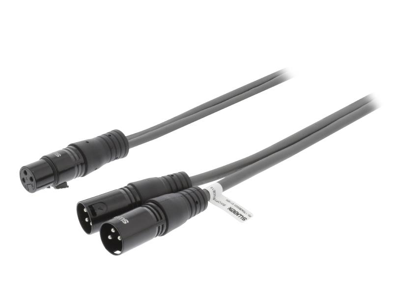 Sweex SWOP15020E15 XLR Stereokabel 2x XLR 3-Pins Male - XLR 3-Pins Female 1.5 m Donkergrijs