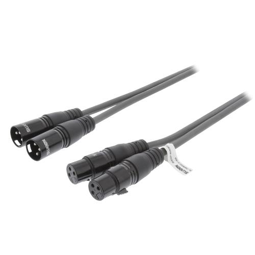 Sweex SWOP15030E10 XLR Stereokabel 2x XLR 3-Pins Male - 2x XLR 3-Pins Female 1.0 m Donkergrijs
