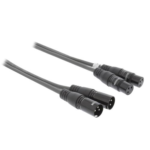 Sweex SWOP15030E30 XLR Stereokabel 2x XLR 3-Pins Male - 2x XLR 3-Pins Female 3.0 m Donkergrijs