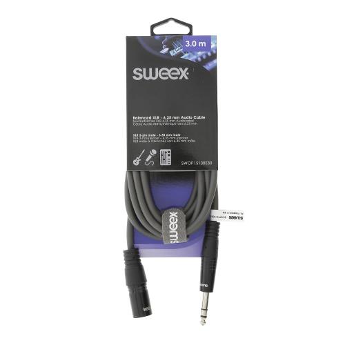 Sweex SWOP15100E30 XLR Stereokabel XLR 3-Pins Male - 6.35 mm Male 3.0 m Donkergrijs