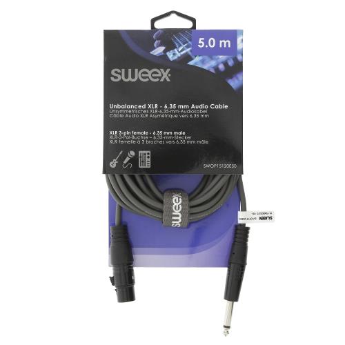 Sweex SWOP15120E50 XLR Mono Kabel XLR 3-Pins Female - 6.35 mm Male 5.0 m Donkergrijs