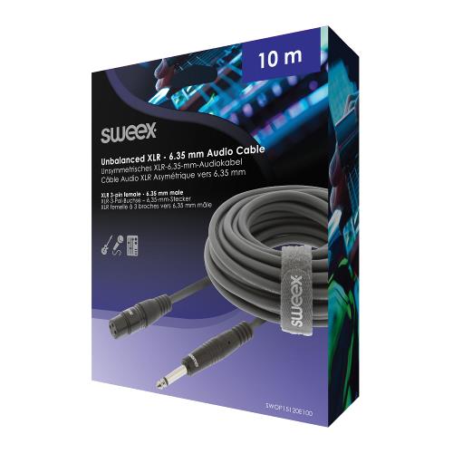 Sweex SWOP15120E100 XLR Mono Kabel XLR 3-Pins Female - 6.35 mm Male 10.0 m Donkergrijs