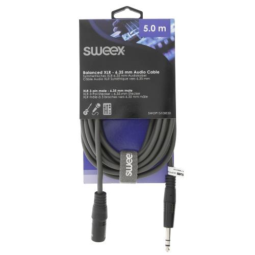 Sweex SWOP15100E50 XLR Stereokabel XLR 3-Pins Male - 6.35 mm Male 5.0 m Donkergrijs