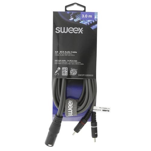 Sweex SWOP15200E30 XLR Stereokabel XLR 3-Pins Male - 2x RCA Male 3.0 m Donkergrijs