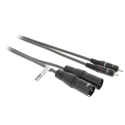 Sweex SWOP15210E15 XLR Stereokabel 2x XLR 3-Pins Male - 2x RCA Male 1.5 m Donkergrijs
