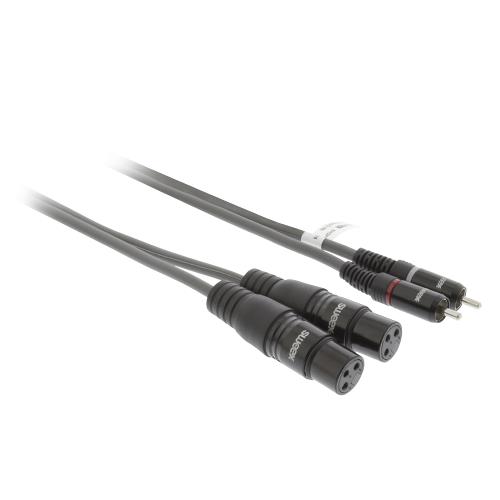 Sweex SWOP15230E30 XLR Stereokabel 2x XLR 3-Pins Female - 2x RCA Male 3.0 m Donkergrijs