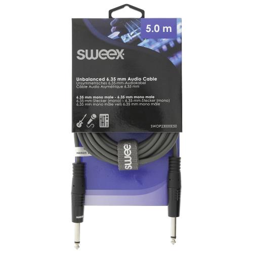 Sweex SWOP23000E50 Mono Audiokabel 6.35 mm Male - 6.35 mm Male 5.0 m Donkergrijs