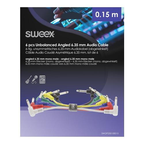 Sweex SWOP23010E015 Mono Audiokabel 6.35 mm Male - 6.35 mm Male 0.15 m Donkergrijs