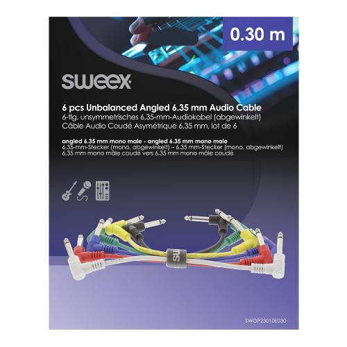 Sweex SWOP23010E030 Mono Audiokabel 6.35 mm Male - 6.35 mm Male 0.30 m Donkergrijs
