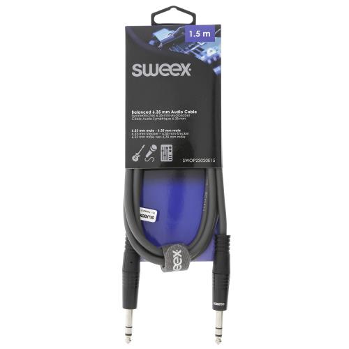 Sweex SWOP23020E15 Stereo Audiokabel 6.35 mm Male - 6.35 mm Male 1.5 m Donkergrijs