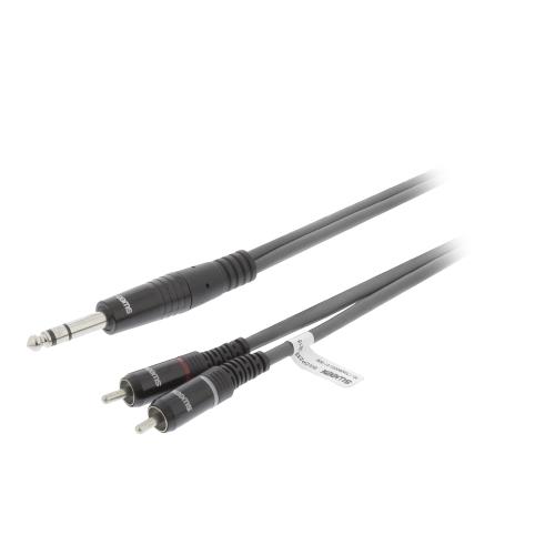 Sweex SWOP23300E15 Stereo Audiokabel 6.35 mm Male - 2x RCA Male 1.5 m Donkergrijs