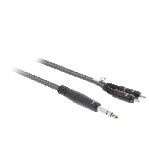 Sweex SWOP23300E30 Stereo Audiokabel 6.35 mm Male - 2x RCA Male 3.0 m Donkergrijs