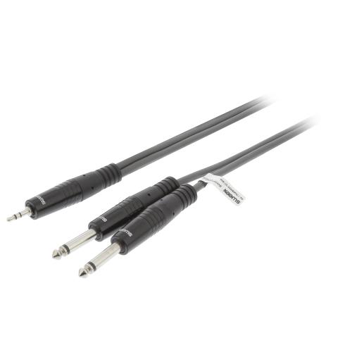 Sweex SWOP23200E15 Stereo Audiokabel 2x 6.35 mm Male - 3.5 mm Male 1.5 m Donkergrijs