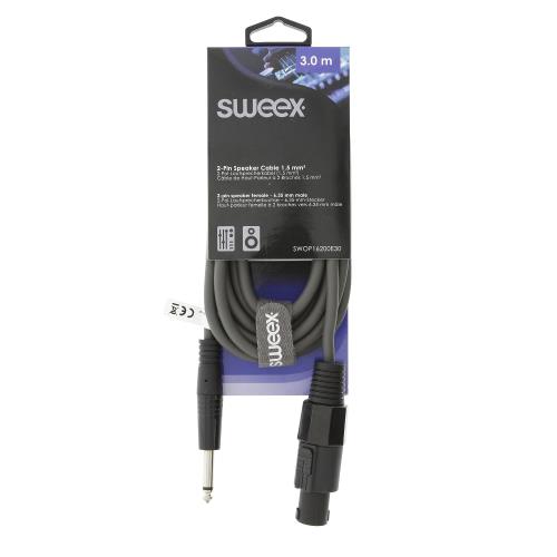 Sweex SWOP16200E30 Luidsprekerkabel Speaker 2-Pins Female - 6.35 mm Male 3.0 m Donkergrijs