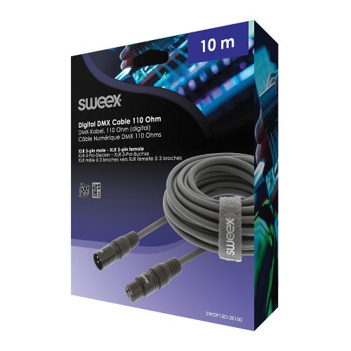 Sweex SWOP15012E100 XLR Digitale Kabel XLR 3-Pins Male - XLR 3-Pins Female 10.0 m Donkergrijs