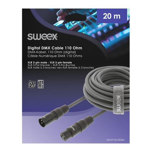 Sweex SWOP15012E200 XLR Digitale Kabel XLR 3-Pins Male - XLR 3-Pins Female 20.0 m Donkergrijs