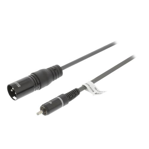 Sweex SWOP15205E50 XLR Mono Kabel XLR 3-Pins Male - RCA Male 5.0 m Donkergrijs
