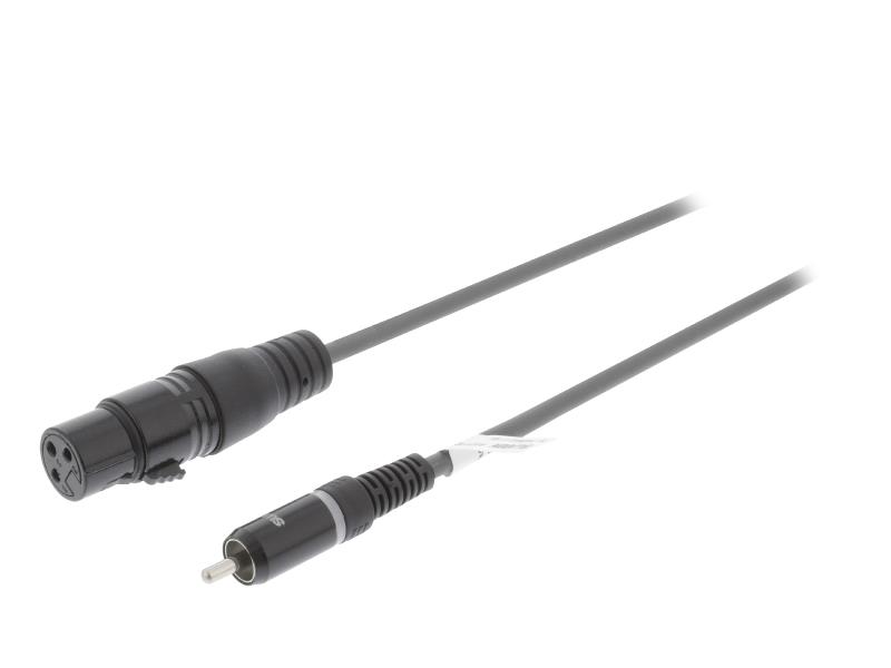 Sweex SWOP15225E15 XLR Mono Kabel XLR 3-Pins Female - RCA Male 1.5 m Donkergrijs