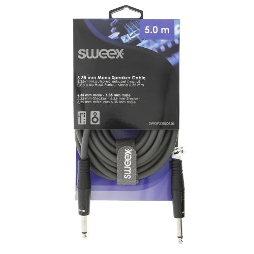Sweex SWOP23050E50 Gitaarkabel 6.35 mm Male - 6.35 mm Male 5.0 m Donkergrijs