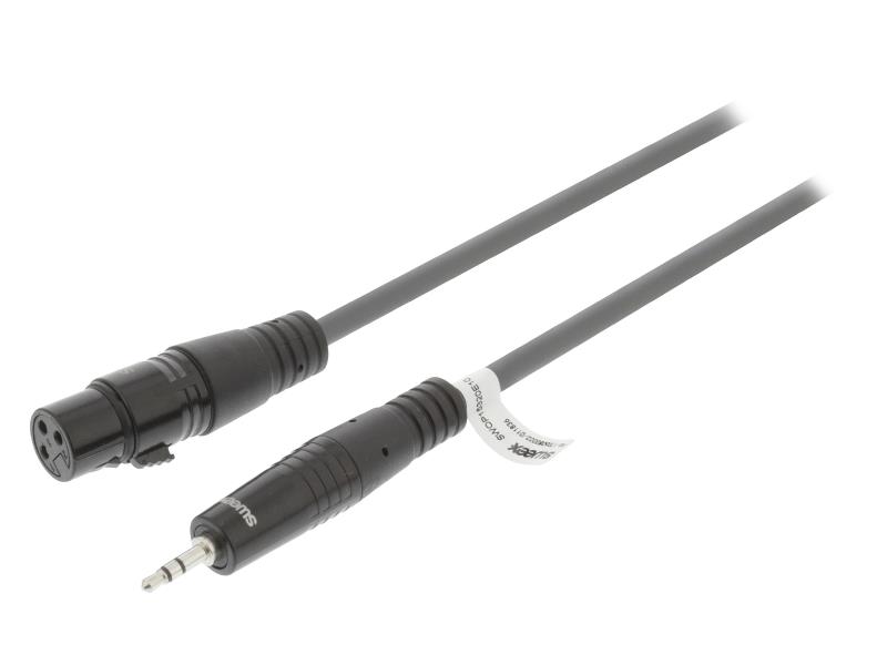 Sweex SWOP15320E10 XLR Stereokabel XLR 3-Pins Female - 3.5 mm Male 1.0 m Donkergrijs