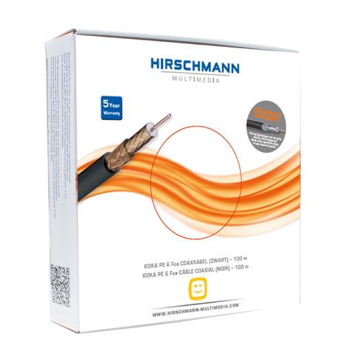 Hirschmann 298799703 Coaxkabel op Haspel KOKA PE 6 6.9 mm 100 m Zwart/Koper